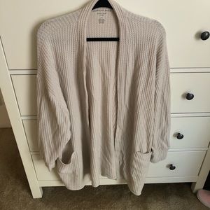 American Eagle Waffle Knit Cardigan (Oatmeal)